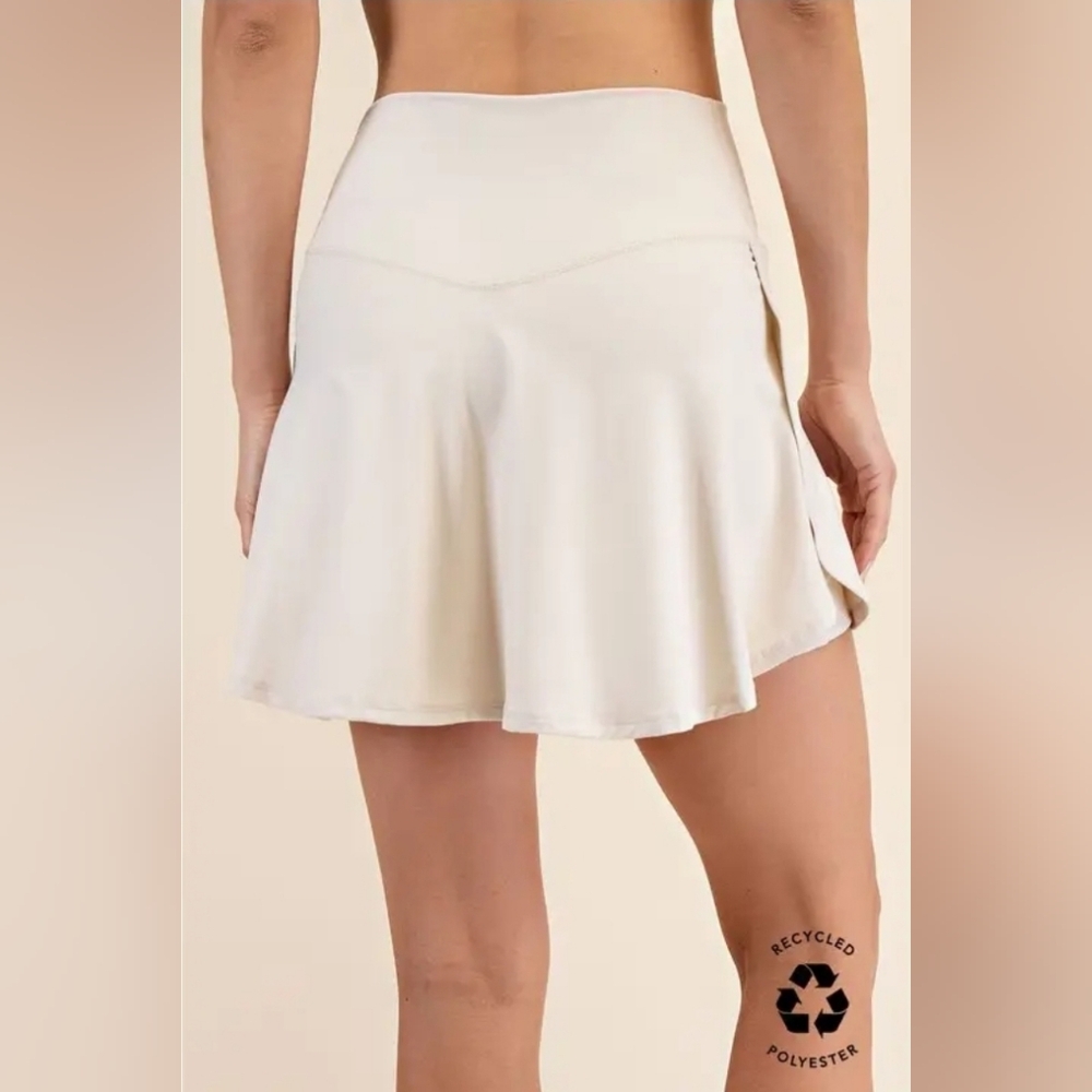 V Shaped High-Waist Butter Yoga Fabric Skort